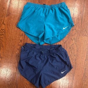 Nike Women's Athletic Shorts - Teal and Navy size Medium